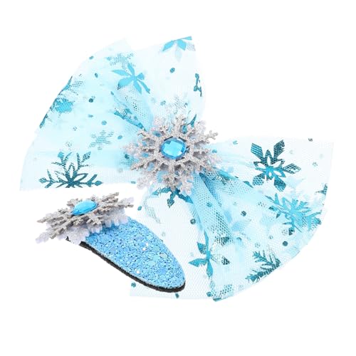 Baluue 4 Stück Schneeflocken Haarklammern Schleifen Haarspangen mit Kristallverzierung Langlebig und Bequem für Mädchen und Festlicher Haarschmuck für Weihnachten und von Baluue