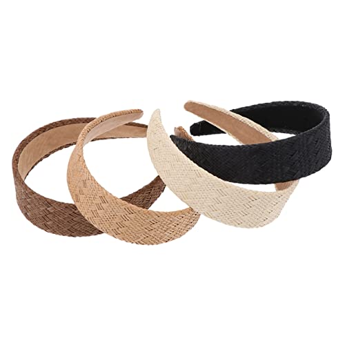 Baluue 4stücke Raffia Stirnbänder Für Frauen Kopf Hoops Damen Haarbänder Weibliche Haardekorationen Schlichte Haaraccessoires von Baluue