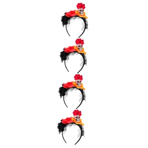 Baluue 4stücke Halloween Haarschmuck Mit Rosen Und -design Dekoratives Stirnband Für Cosplay Und Partys Stilvolles Accessoire Für Damen Und Mädchen von Baluue