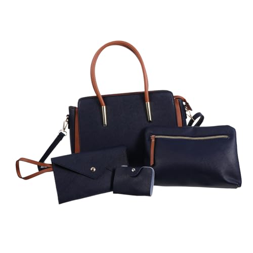 Baluue 4 Stück Stylische Damen PU Schultertasche Teiligen Modische Umhängetasche in Frischem Farbdesign Vielseitig Tragbar als Crossbody Handtasche für Alltag Party Shopping und Arbeit von Baluue
