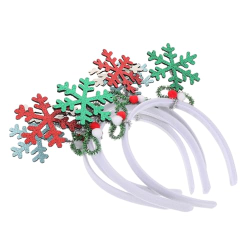 Baluue 4 Stück Teiliges Glitzernde Schneeflocken Haarreifen Leichte Flexible Weihnachts Accessoires für Frauen und Mädchen Komfortabler Sitz für Winterfeiern und Festliche Anlässe von Baluue