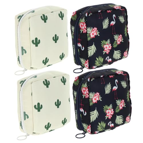 Baluue 4 Stück Teiliges Kleine Oxford Aufbewahrungstaschen mit Reißverschluss für Münzen Damenbinden und Schlüssel Langlebige Sichere Multifunktionstaschen für Frauen von Baluue