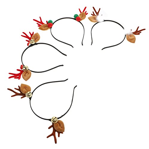 Baluue 4 Stück Teiliges Weihnachts Haarreif Rentiergeweih Stirnband aus Langlebigem Material Festlicher Kopfschmuck für Damen für Weihnachtsfeiern Karneval und Partydekoration von Baluue