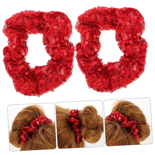 Baluue 4 Stück Teiliges Weihnachts Haarschmuck mit Roten Pailletten Haargummis Elastisch Schonend für Haare Festliche Haarschleifen für Mädchen und Frauen Vielseitig für Party und Alltag von Baluue