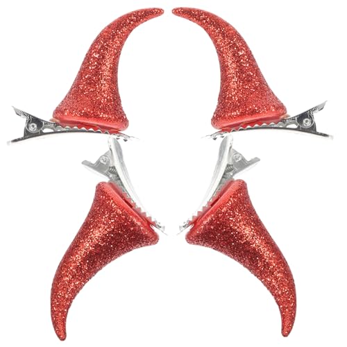 Baluue 4stücke Teufelshörner Haarspangen Für Halloween Lustige Haaraccessoires Für Kostümpartys Kinderfeiern Und Besondere Anlässe von Baluue