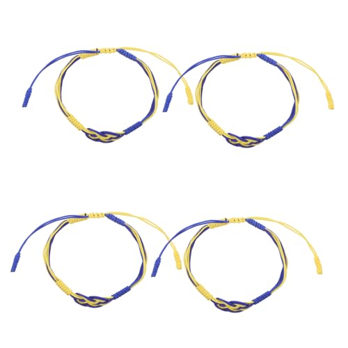 Baluue 4 Stück Ukrainische Handgefertigte Geflochtene Armbänder Verstellbare Bunte Wickelarmbänder mit Traditionellen Knoten Unisex Schmuck für Damen Herren Alltag und Feierlichkeiten von Baluue