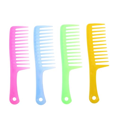 Baluue 4 Stück breiter Zahnkamm Duschkamm für Haare Breitzahnkamm-Entwirrer Haarentwirrungskamm Haarstyling -Werkzeuge Shampoo-Kamm Breitzahnkamm für Männer Plastik von Baluue