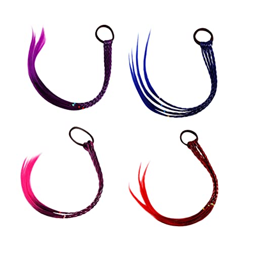 Baluue 4stücke Mädchen Braid Farbiges Haar Zubehör Elastische Haargummis Für Pferdeschwanz Und Zöpfe Pigtails Haarschmuck Und Für Mädchen Für Partys Und Alltag von Baluue