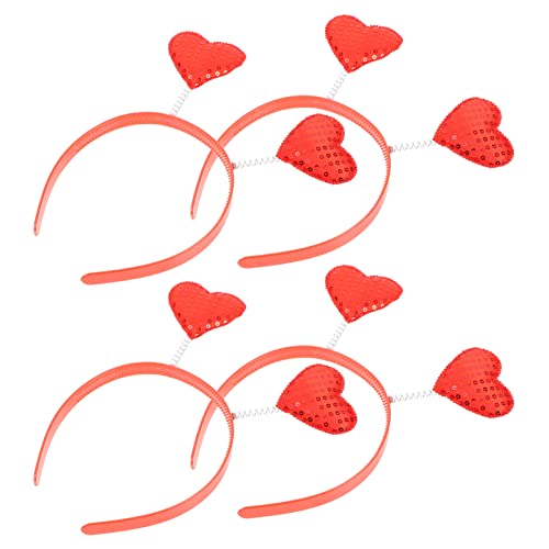 Baluue 4stücke Herz Haarband Mit Glitzer Für Damen Frühlingskopfschmuck Für Valentinstag Partys Und Kostüme Leicht Und Bequem Stilvolles Accessoire Für Besondere Anlässe von Baluue