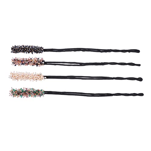 Baluue 4stücke Strass-haarknotenformer Diy-haarknoten-accessoires Haar-styling-tool Für Frauen Und Mädchen Mit Kristallen Für Dutt Alltag Party Hochzeit von Baluue