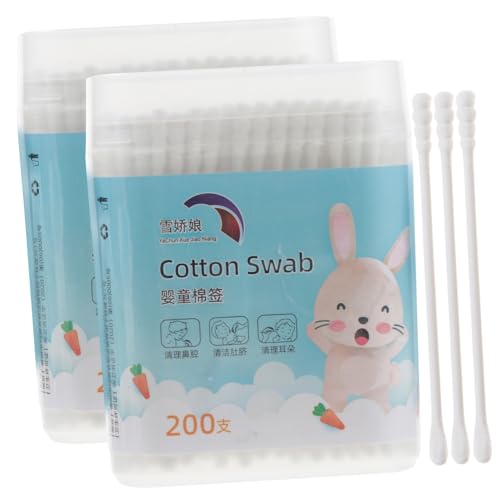 Baluue 400stücke Wattestäbchen Mit Runder Spiralspitze Schachteln Wattestäbchen Für Sanften Reinigung Von Ohren Und Nase Aus Sicherer Baumwolle Und Papier von Baluue