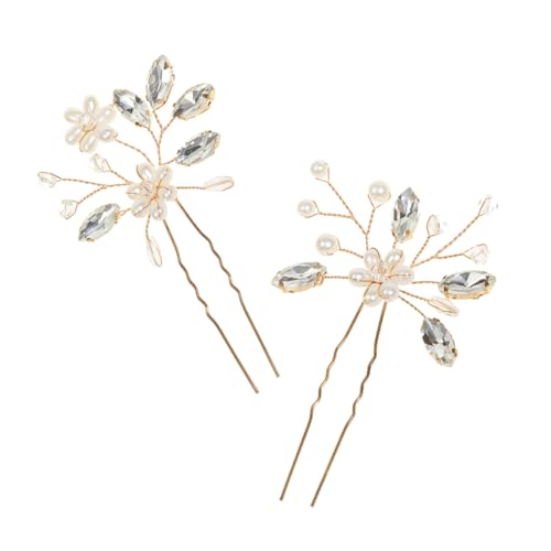 Baluue 4stücke Brautschmuck Haarnadeln Mit Perlen Und Kristallen Elegante Hochzeits-haarspangen Für Braut Für Feiern Tanz Hochzeiten Alltag Und Fotografie von Baluue