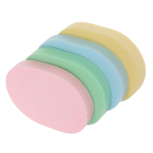 Baluue 4stücke Gesichtswaschschwamm Wiederverwendbarer Peelingschwamm Ovaler Tragbarer Reinigungsschwamm Für Gesicht Make-up Entferner Mit Hoher Saugfähigkeit Geeignet Für von Baluue