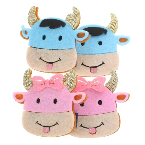 Baluue 4stücke Junge Mädchen Haarklammern Mit Niedlichem Kuh-muster Dekorative Haaraccessoires Für Partys Und Tägliche Nutzung Zufällige Farben Für Neujahrsfeiern Und Schulbesuche von Baluue