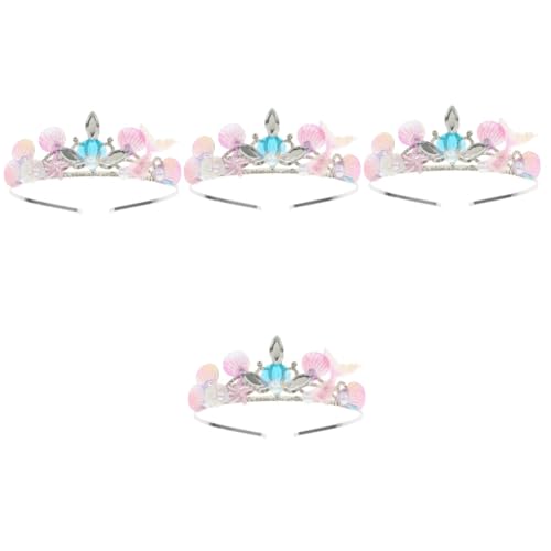 Baluue 4stücke Mädchen Meerjungfrau Haarband Mit Strass Metallkrone Süßes Haaraccessoire Für Ocean-themenpartys Und Prinzessinnen-events von Baluue