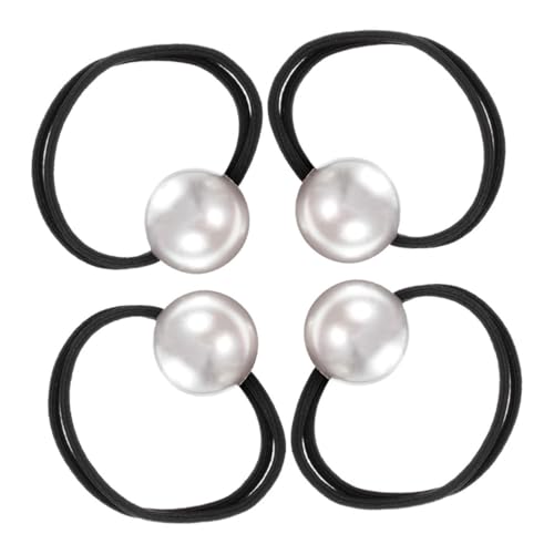 Baluue 4 Stück Perlenhaargummis Aus Elastischem Material Für Mädchen Mit Edlen Perlenverzierungen Fester Sitz Für Pferdeschwanz Geeignet Für Alltag Und Partys von Baluue