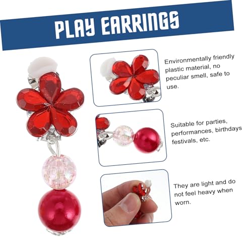 Baluue 5 Paare Ohrringe für Mädchen Bunte Strass Ohrclips Niedliche Ohrschmuck ohne Ohrlöcher Leichte Klemmohrringe Vielseitig Kombinierbar für Alltag und Fest von Baluue