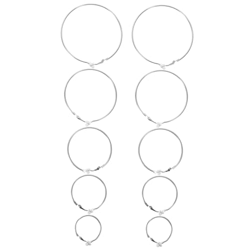 Baluue 5 Paare Teiliges Runde Dangle Ohrringe für Damen Große Geometrische Creolen in Leichte Statement Ohrhänger Minimalistischer Metall Look für Formelle Anlässe und Partys von Baluue