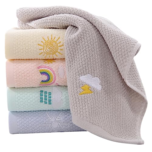 Baluue 5stücke Waschtücher Baumwolle Absorbierende Handtücher Mit Niedlichem Design Für Gesicht Hände Vielseitig Einsetzbar Für Kleinkinder von Baluue
