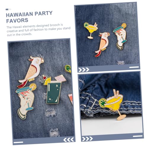 Baluue 5 Stück Hawaii Broschen Damen Anstecknadeln aus Langlebiger Legierung Kreative Karikatur designs für Party Festival Kleidung Schal Tasche Dekoration Modische Hawaii Party Favors von Baluue