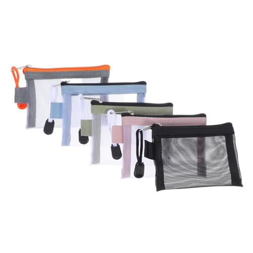 Baluue 5 Stück Teiliges Mini Mesh Kosmetiktäschchen mit Reißverschluss Kompakter Make-up Organizer für Damen Vielseitige Aufbewahrungstaschen für Reise Büro und Alltag Sichere und von Baluue