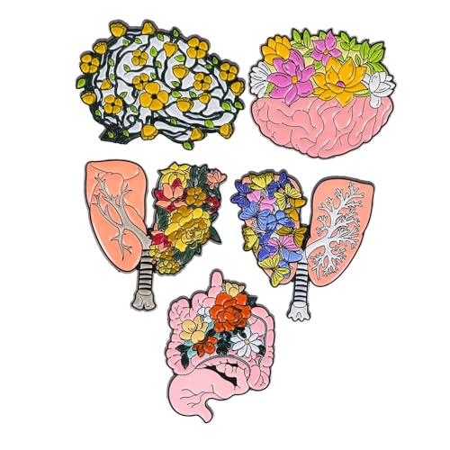 Baluue 5 Stück Teiliges Organ Broschen aus Langlebiger Legierung Kreative Anatomie Motiv Anstecknadeln für Kleidung Rucksack Hut Schal Sicher und Formbeständig Modisches Accessoire für von Baluue