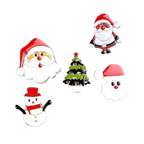 Baluue 5 Stück Teiliges Weihnachts Broschen aus Bunte Glatte Anstecknadeln mit Tropfender Emaille Dekorative Xmas Brustnadeln Festlicher Schmuck für Kleidung und Party Langlebig und von Baluue