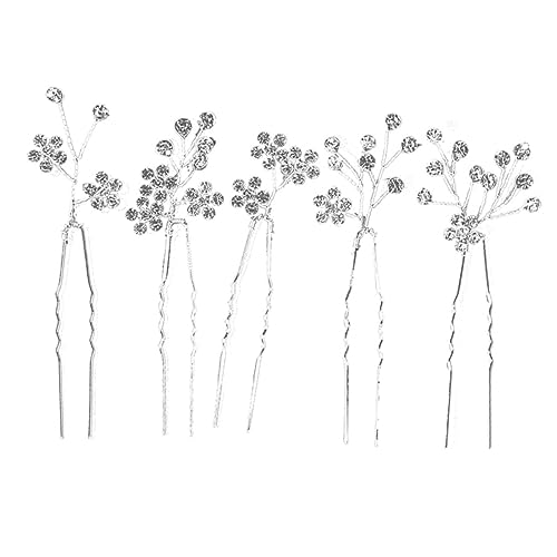 Baluue 5stücke Haarnadeln Mit Strasssteinen Blumenform Für Braut Hochzeit Haaraccessoires Metall Schmuck Für Bräute Brautjungfern Und Besondere Anlässe von Baluue