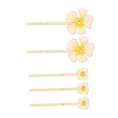 Baluue 5stücke Blumen Haarspangen Set Mit Strasssteinen Damen Haarnadeln Für Frauen Und Mädchen Einfach Zu Tragen Passt Zu Jedem Outfit Haarfarbe Beige von Baluue