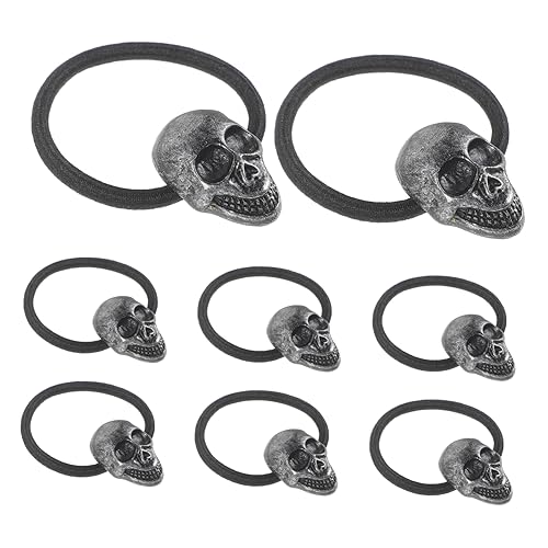 Baluue 50stücke Gothic Skull Haargummis Elastische Ponytail Halter Für Und Mädchen Für Halloween Und Alltag Haaraccessoire von Baluue