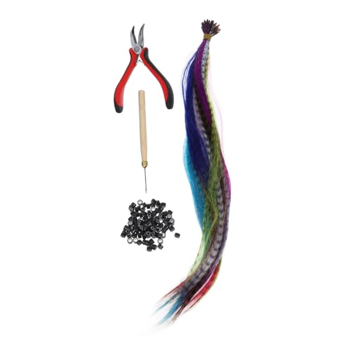 Baluue 50stücke Teiliges Mit Synthetischen Federhaarverlängerungen Mit Zange Häkelnadel Und Ringen Federhaar Weich Geschmeidig Natürliche Vielfarbige Auswahl Diy-frisur Alltag Party von Baluue