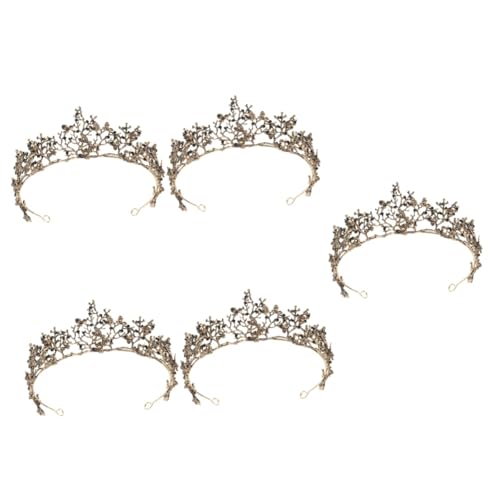 Baluue 5St Brautkrone Hochzeitskrone Brautkopfschmuck braut haarschmuck Brautdiadem Hochzeit Kopfschmuck Kostüm Tiara Kronen und Diademe Heimkehr Kronen Festzugskrone Legierung Dark Brown von Baluue