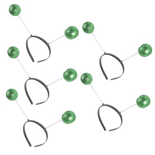 Baluue 5St Gepudertes Schaumkugel-Stirnband Kopfbedeckung Make-up-Stirnband Marienkäfer Haarband Haarreifen haarschmuck haircharm Haarband mit Kugel Stirnband mit Kugel Plastik Green von Baluue