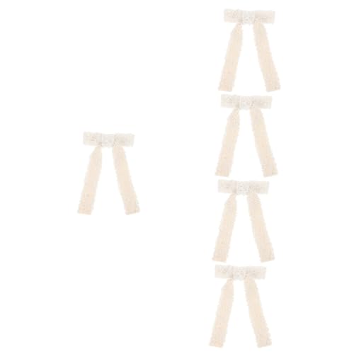 Baluue 5stücke Bogen-haarclip Mit Perlen Eleganter Haarschmuck Für Damen Stilvolle Haarspange Für Pferdeschwänze Handgemacht Luxuriöse Textur Vielseitig Einsetzbar Klassischem von Baluue