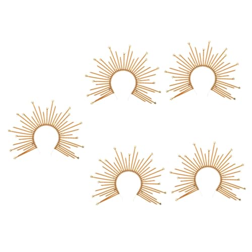 Baluue 5stücke Vintage Haarband Für Damen Goldene Krone Mit Fünf Sternen Für Halloween Kostümpartys Und Festliche Anlässe Und Leicht Zu Tragen Als von Baluue