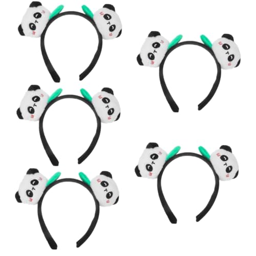 Baluue 5St Stirnband Panda-Kopfbedeckung Panda-Ohr-Stirnbänder Cartoon-Haarband party dekoration party kopfschmuck Haardekoration für den Innenbereich Haarschmuck in Tierform Stoff Black von Baluue