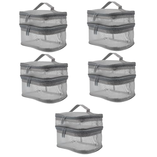 Baluue 5stücke Kosmetiktasche Transparent Wasserabweisend Doppeltes Design Für Reise Und Outdoor Makeup Organizer Für Toilettenartikel Praktisch Und Vielseitig von Baluue