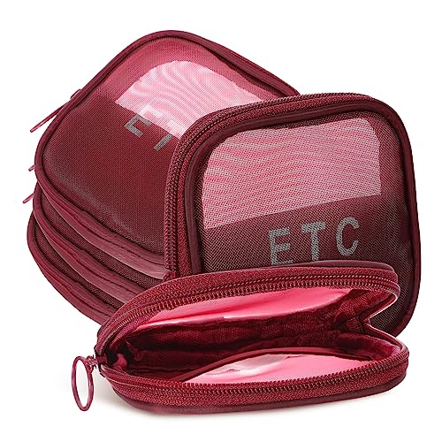 Baluue 5stücke Netz-Make-up-Tasche Reise-kosmetiktaschen Netz-kulturbeutel Beutel Mit Reißverschluss Kosmetik-Organizer Für Reisen Tägliche Aufbewahrungstaschen von Baluue