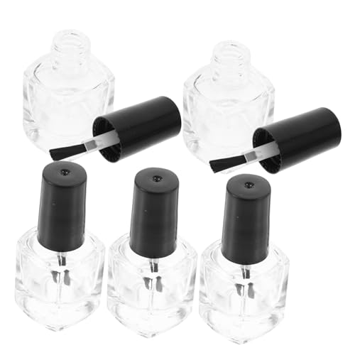Baluue 5stücke Pack Leerer Nagellackbehälter Mit Pinsel Quadratische Klare Glasflaschen Für Diy Nail Polish von Baluue