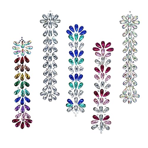 Baluue 5stücke Strass Aufkleber Für Gesicht Und Haare Bunt Für Partys Und Festivals Für Make-up Und Kreative Looks von Baluue