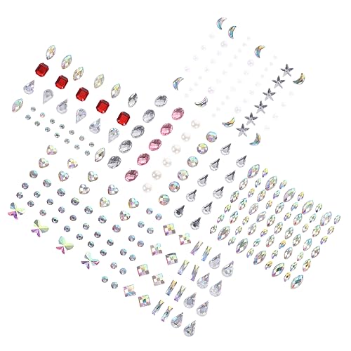 Baluue 6blätter Gesichts-juwelen Aufkleber Selbstklebende -gems Für Festivals Partys Und Cosplay Einfache Anwendung Vielfältige Designs Für Kreative Gesichtsbemalung von Baluue