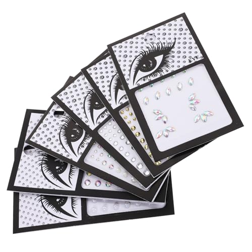 Baluue Augen-gesichts-edelsteine Kristall-gesichtsaufkleber Selbstklebende Zahlen-edelstein-aufkleber Für Partys 6er-pack von Baluue