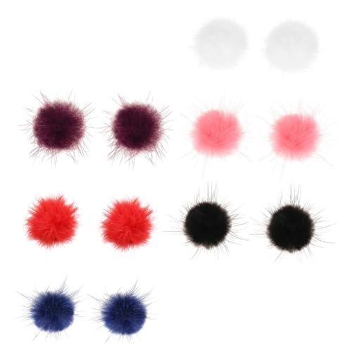 Baluue 6 Paare Damen Ohrstecker mit Flauschigen Bommelanhängern Modische und Vielseitige Ohrstecker für Mädchen und Frauen Weiche Kugel designs Geschenkidee für Alltag Zufällige Farbe von Baluue