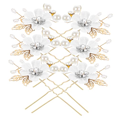Baluue 6 Stücke Navy Blume U-förmigen Haar Pin Braut Corsage Hochzeit Haar Zubehör Für Frauen von Baluue