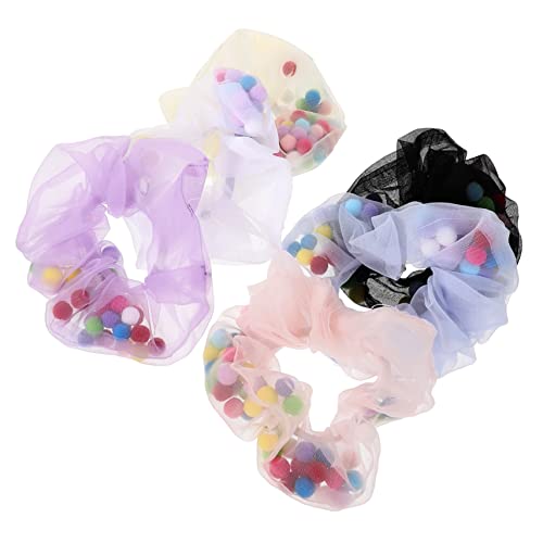 Baluue 6stücke Teiliges Farbige Ball-netz-haargummis Für Elastische Haarschmuck Für Damen Und Mädchen Für Sport Partys Und Tägliches Styling von Baluue