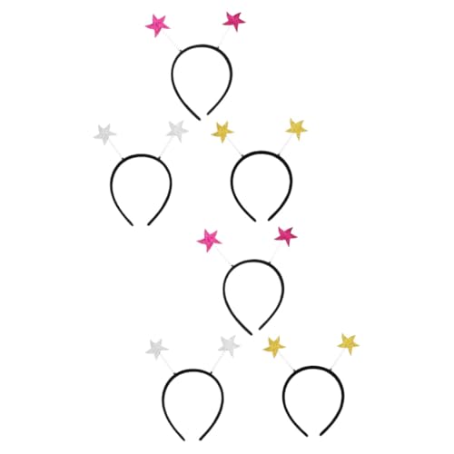 Baluue 6stücke Haarreifen Mit Sternen Partyzubehör Für Erwachsene Silber Rosy Für Geburtstagsfeiern Und Festliche Anlässe von Baluue