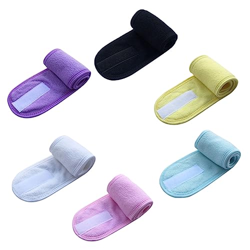 Baluue 6stücke Teiliges Verstellbarer Haarband Für Gesichtswäsche Und Makeup Absorbierende Kosmetik-stirnbänder Gelb Blau Für Yoga Und Spa von Baluue