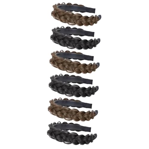 Baluue 6stücke Geflochtene Haarbänder Synthetischem Material Vielseitiges Haaraccessoire Für Für Verschiedene Frisuren Und Anlässe Natürliche Farben von Baluue