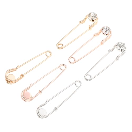Baluue 6 Stück Teiliges Modische Strass perlen broschen Kreative Gold roségold weiße Anstecknadeln Vielseitige Damen schmuckaccessoires Dekorative Cardigan broschen Festlich und von Baluue