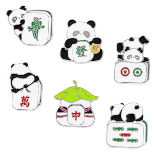 Baluue 6 Stück Teiliges Panda Broschen Chinesischer Stil Modische Anstecknadeln für Kleidung Taschen Rucksäcke Vielseitige Lapel Pins für Damen und Studenten mit Einzigartigem Design von Baluue